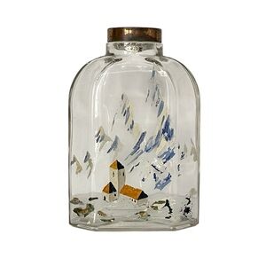 Hand-Painted Vintage Glass Bottle